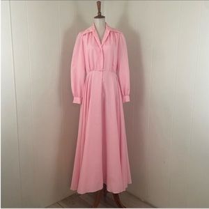 Vintage 70s‎ Long Sleeve A-Line Maxi Dress